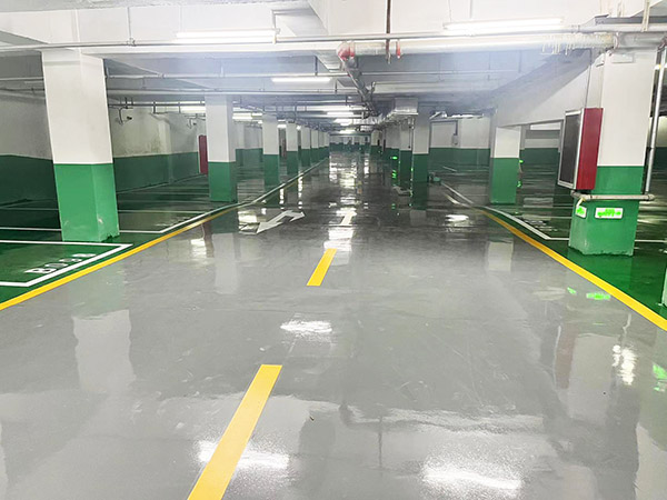 襄垣工地地下車(chē)庫(kù)環(huán)氧地坪完工
